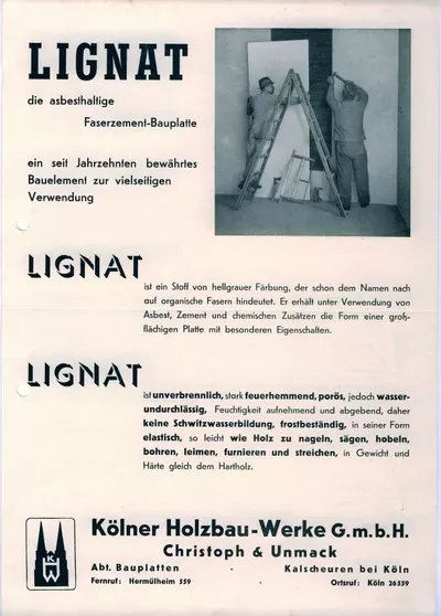 Prospekt der Kölner Holzbau-Werke Christoph & Unmack