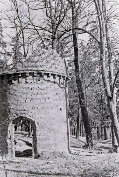 Turmruine in den 1950er Jahren